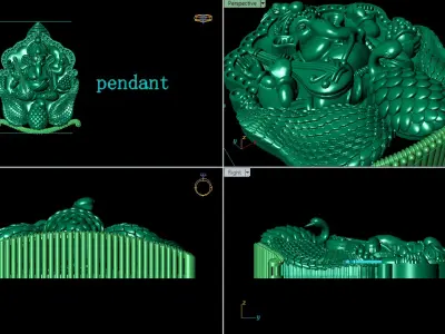 Ganesh pendant South Ganesh pendant gold pendant 3D print model