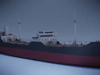 Tanker Ship Low-poly 3D model