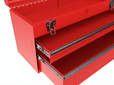 Portable toolbox chest with carrying handle set 3D model