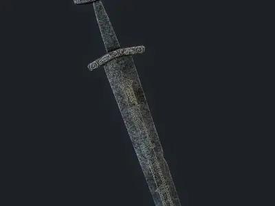 Viking Sword Inlaid Low-poly 3D model