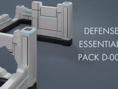 Low Poly Sci-Fi Defense Essentials Pack D-003 Low-poly 3D model
