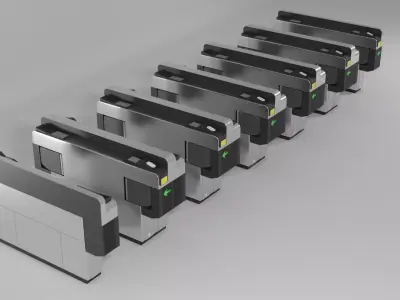 Ticket Gate Row6 Low-poly 3D model