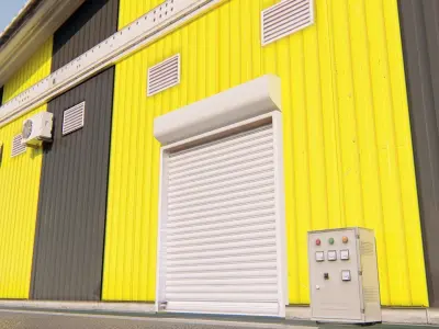 Warehouse with stripes 3D model