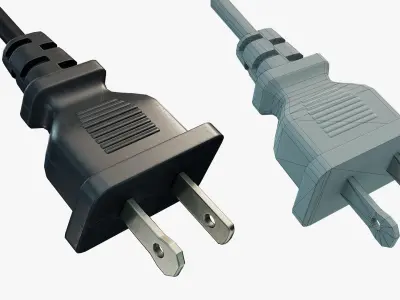 Electrical Plug Type A Low-poly 3D model