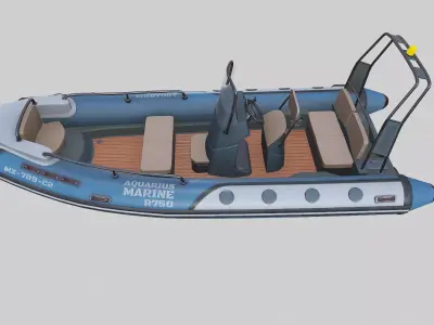 Rigid Hulled Inflatable Boat RHIB Low-poly PBR Low-poly 3D model