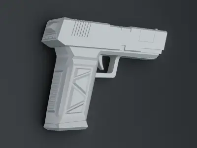 Flat Pistol 3D model