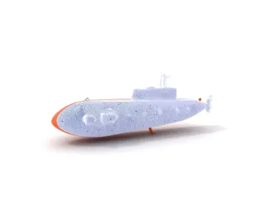 Orange Submarine model pack Low-poly 3D model