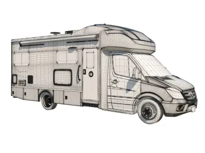 Recreational Vehicle Blue 3D model