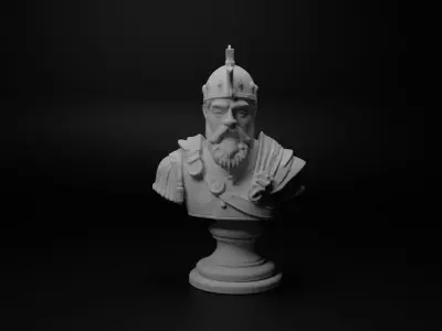 Slavic Warrior Bust Chess 3D print model purchase