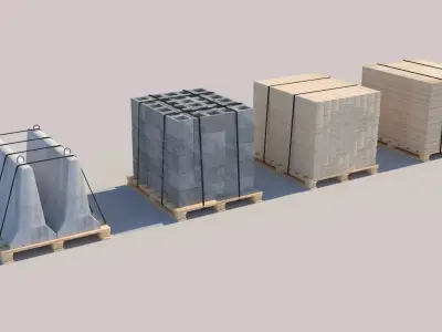 Pallet Collection with cargo  3D model