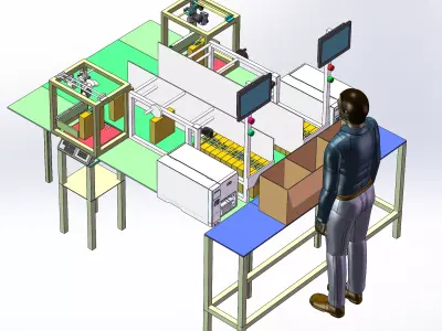 Semi-automatic manual packing equipment 3D model