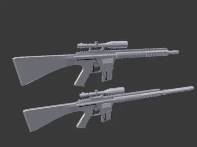 Mk 11-M110 Sniper Rifle - Game ready - Rigged - Low-poly 3D model