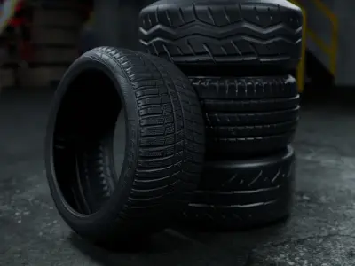 Tire Model Pack V1 Low-poly 3D model