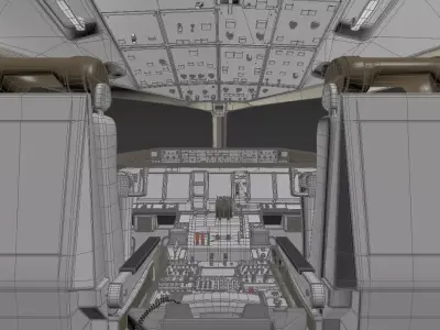 Boeing 777 - 300 Cockpit 3D model