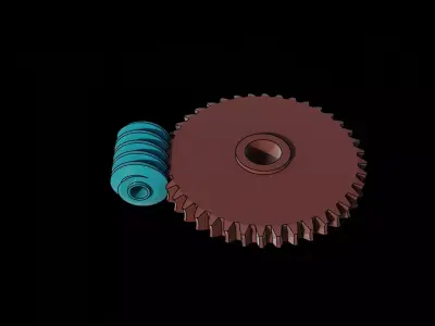 Animated Gears 3 3D model