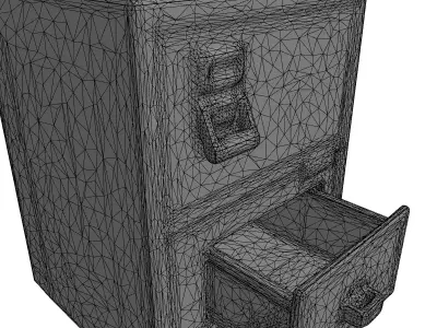Vintage Distressed Metal Filing Cabinet Low-poly 3D model
