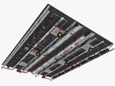 Ceiling Ventilation Pipes 4 3D model