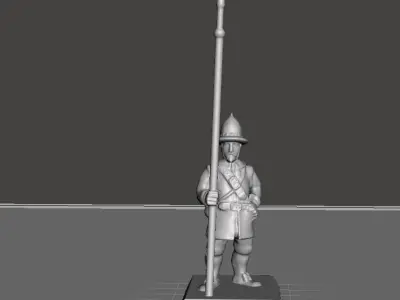 Supportless English Civil War Light Pikemen Free 3D print model