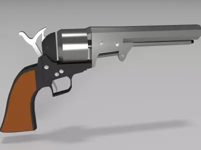 old revolver  Low-poly 3D model
