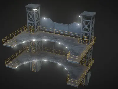 Platform for Games Low-poly 3D model