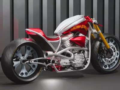 Custom Chopper Motorcycle 3D model purchase