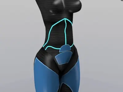 Semi Scifi Female - Low Poly Low-poly 3D model