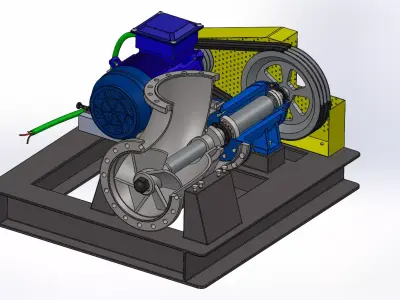 Axial Flow Pump for Chemical Industry 3D Model 3D model