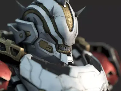 Future sci-fi combat armed mecha 3D model