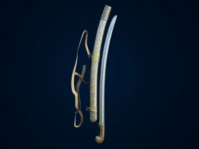 Sword 07 Game-Ready PBR Unity UE Arnold V-Ray Textures Included Low-poly 3D model