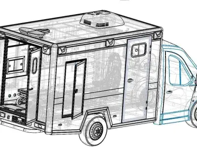 Ambulance Box Type 3D CAD 3D model