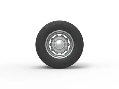 Rear custom wheel of semi truck Version 4 Scale 1 to 25 3D print model
