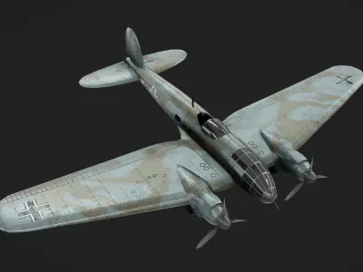 Heinkel He-111 Low-poly 3D model