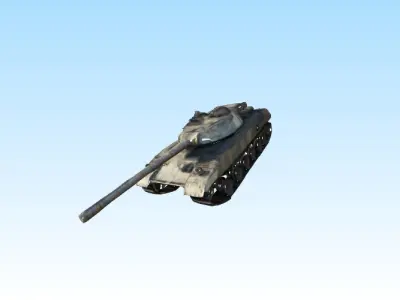 Heavy Armored Assault Tank on the Battlefield 3D model