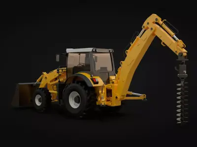 Backhoe Earth Auger 3D model