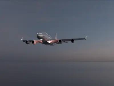 A380 plane Low-poly 3D model