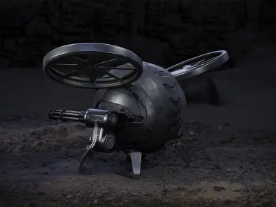 Combat Drone-003 Low-poly 3D model