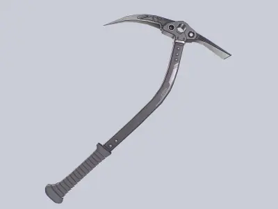 Ice axe Low-poly 3D model