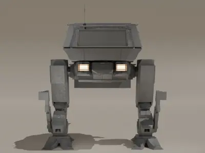 Destroyer Mech Walker with RIG and LOWPOLY Default Camo Low-poly 3D model
