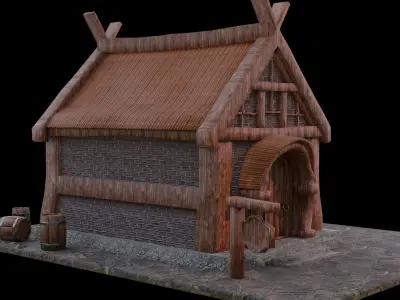 Medieval House Low-poly 3D model order