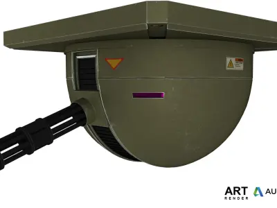 Ceiling Turret  Low-poly 3D model