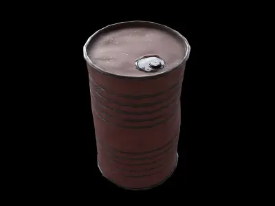 A METAL OIL DRUM FOR GAME-READY ASSET Low-poly 3D model