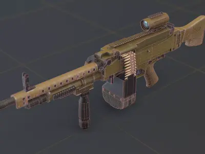 Heckler Koch MG5 Low-poly 3D model