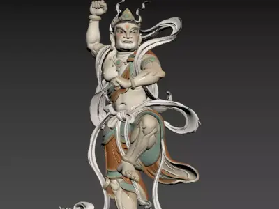 20- Raging Eyes Diamond Clay Sculpture from  3D model