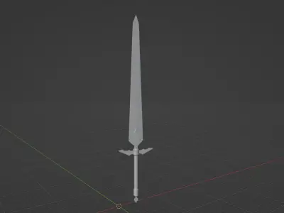 Sword 3d model low poly Low-poly 3D model