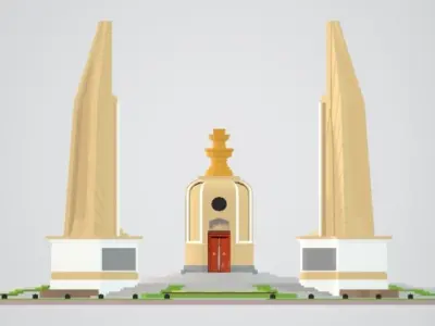 Democracy Monument Model Low-poly 3D model purchase