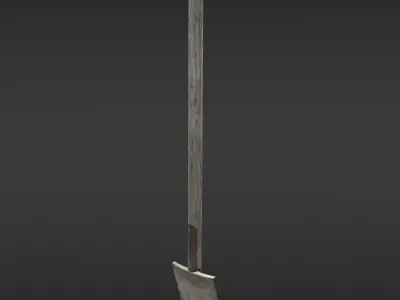 Game-ready Old Shovel - Unity - HDRP - UE4 Low-poly 3D model