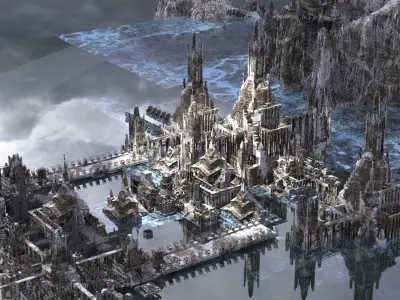 Holy Temple in Snow kit  bash 3D model