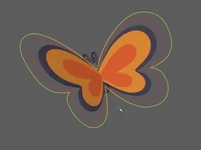 Cartoon butterfly 3D model buy