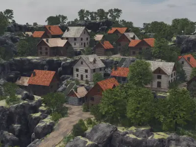 Mountain Village 3D model 5
