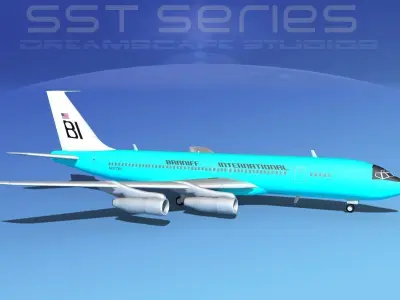 Boeing 707-320 SS Braniff Intl 1 3D model